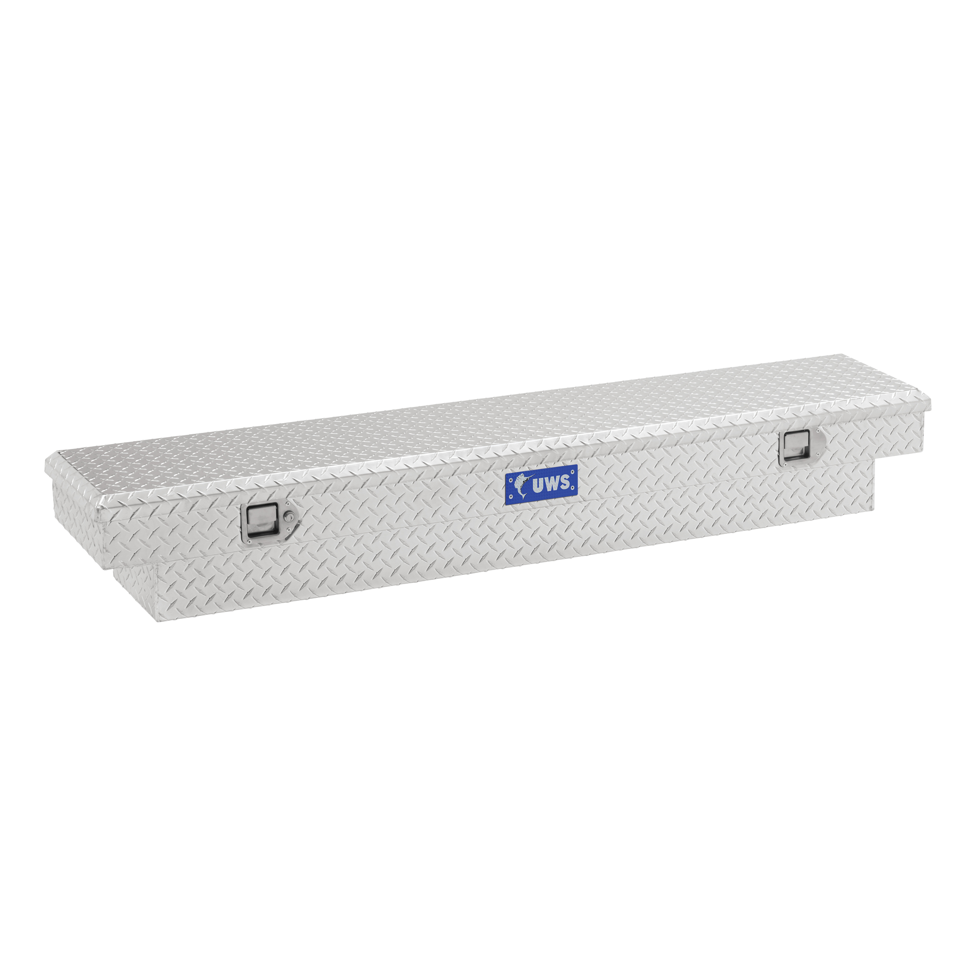 UWS, 63in. Slim-Line Crossover Truck Tool Box, Width 63.875 in, Material Aluminum, Color Finish Bright Aluminum, Model# EC10351